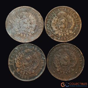Lote 0100 - Argentina – Lote x 4 - 2 Centavos 1882‑1883-1884-1885