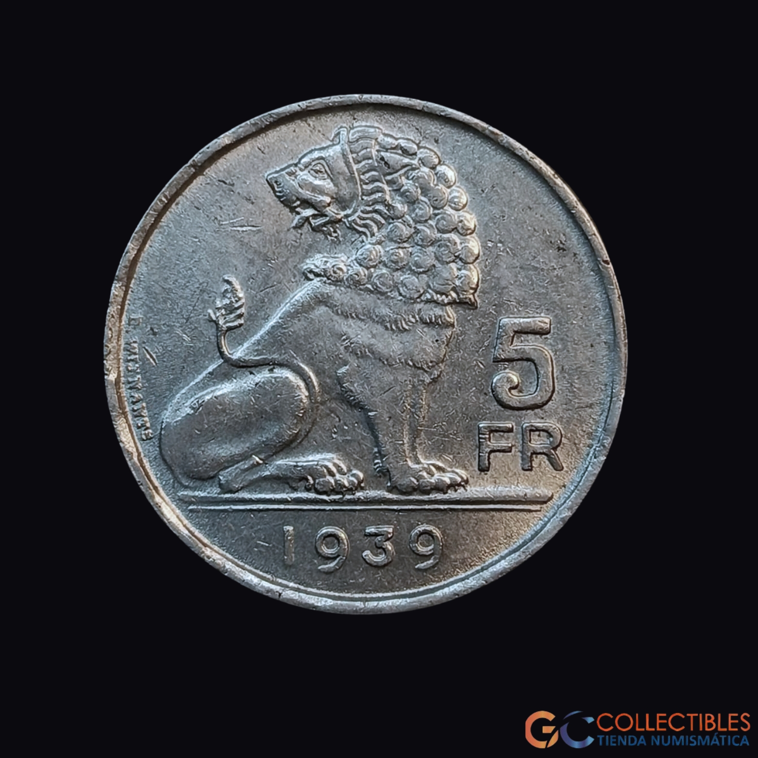 Lote 0072 - Bélgica – 5 Francos 1939