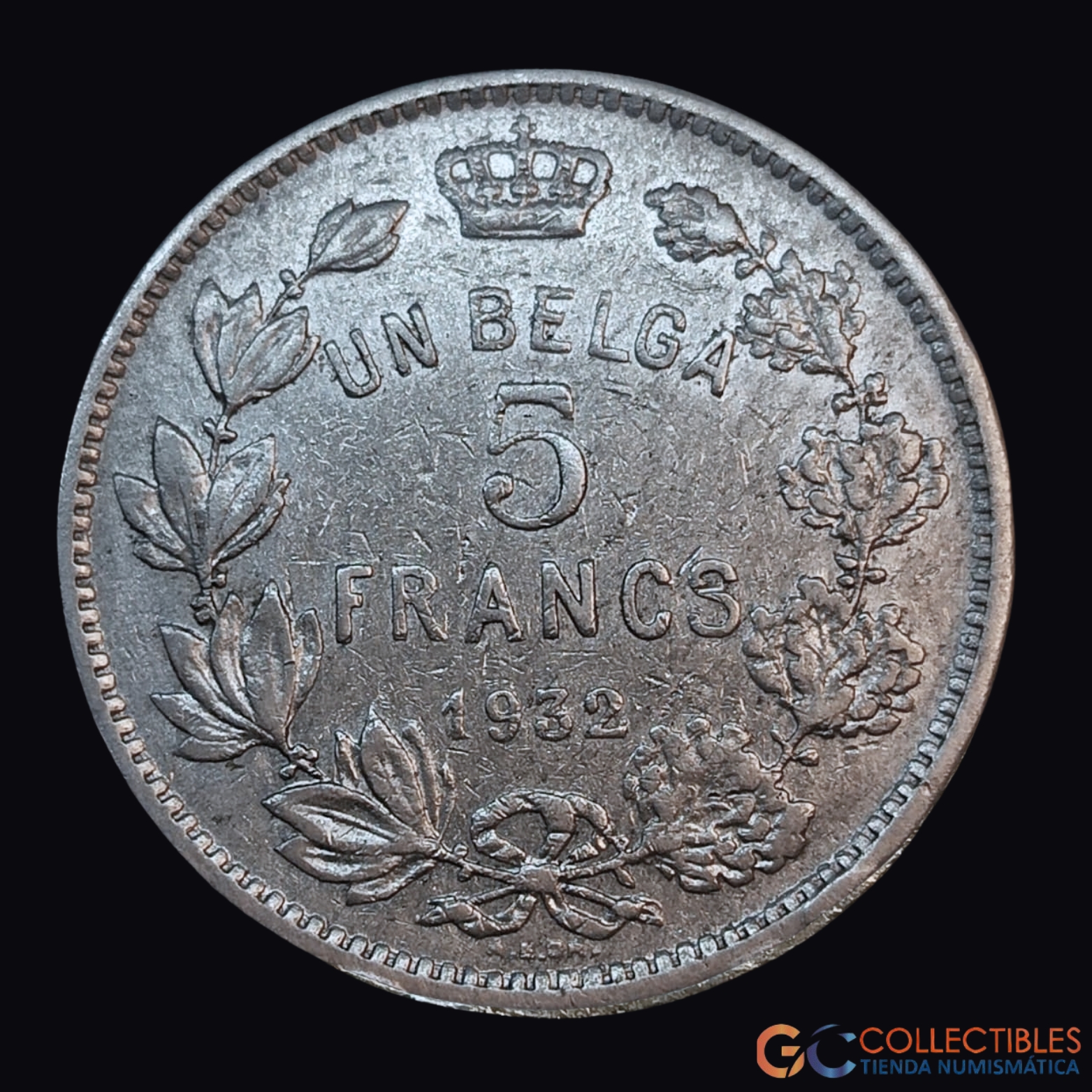Lote 0074 - Bélgica – 5 Francos 1932