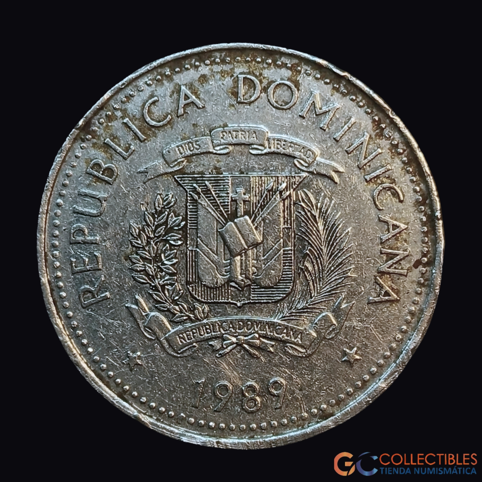 Lote 0075 - República Dominicana – ½ Peso 1989