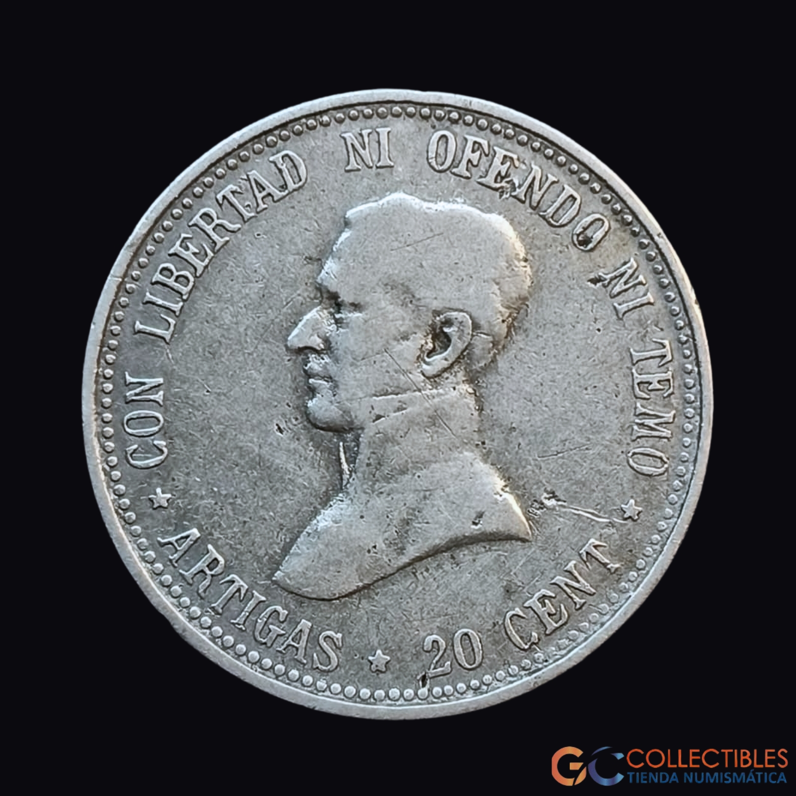 Lote 0125 - Uruguay – 20 Centésimos 1920