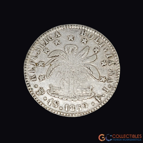 Lote 0153 - Bolivia – 4 Sueldos 1859 FJ