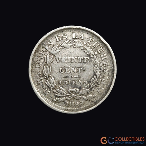 Lote 0180 - Bolivia – 20 Centavos 1889