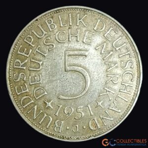 Lote 0188 - Alemania – 5 Marcos 1957 F
