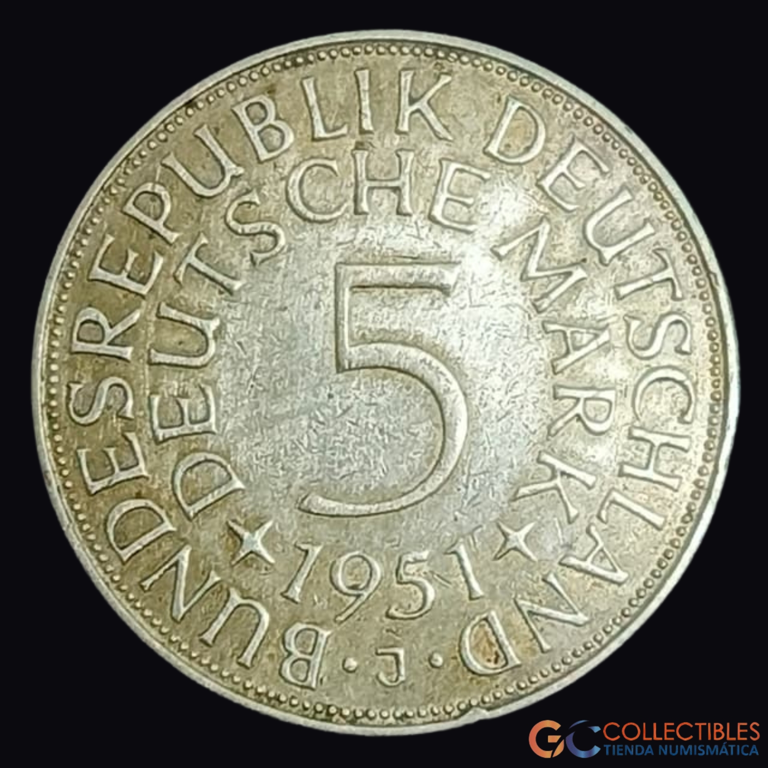 Lote 0188 - Alemania – 5 Marcos 1957 F
