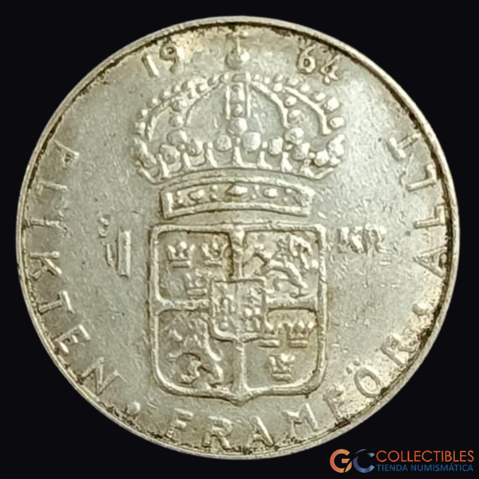 Lote 0202 - Suecia – 1 Corona 1964