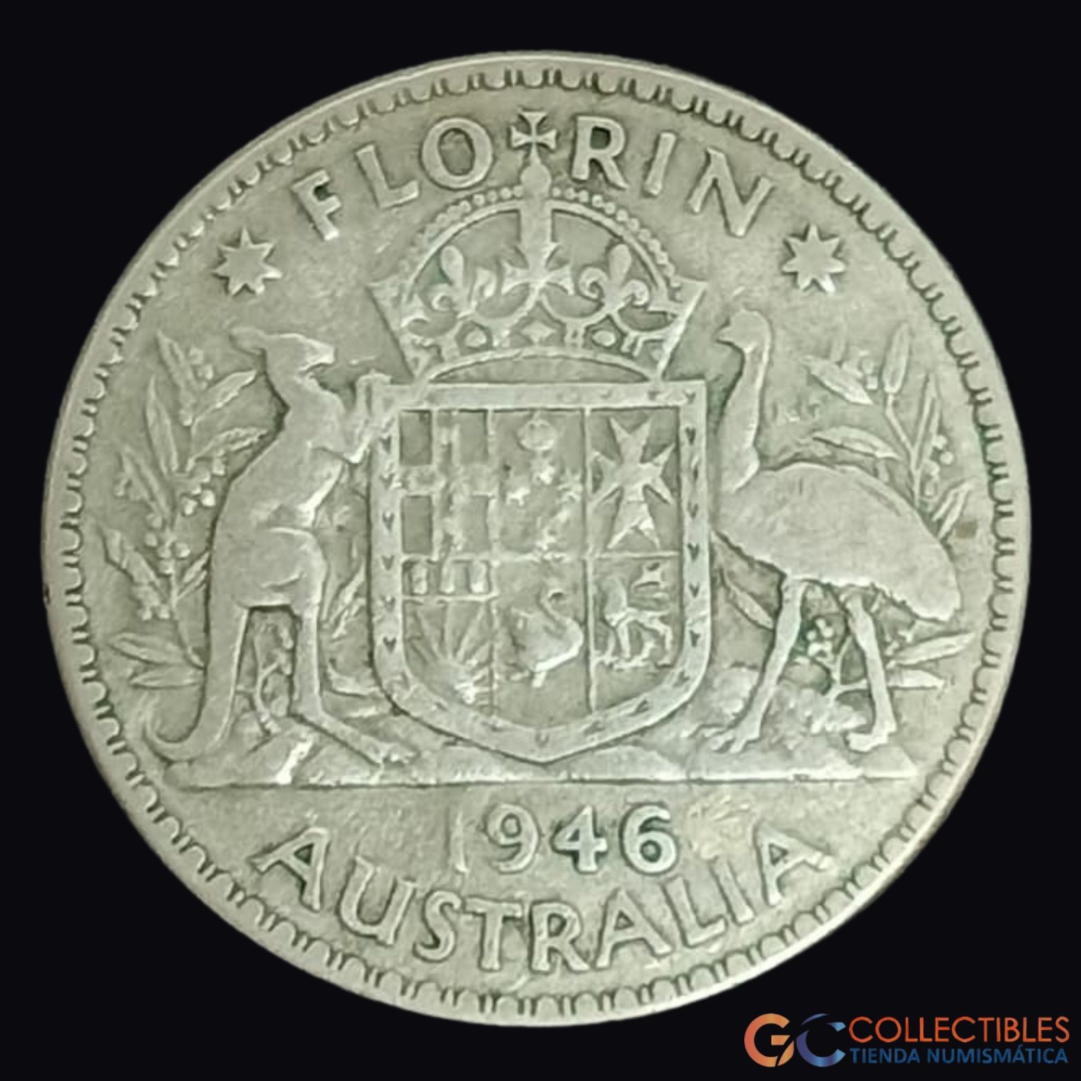 Lote 0204 - Australia – 2 Chelines (Florín) 1947