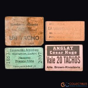 Lote 2075 - Lote x 4 vales y boletos antiguos – ca. 1940–1970