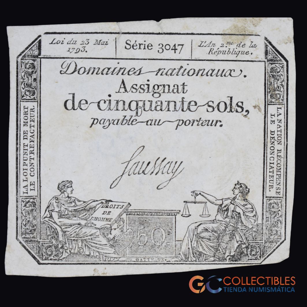 LOTE 1003 - Europa/Francia - 50 Sols – 23 de mayo de 1793