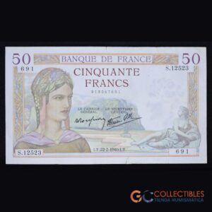 LOTE 1011 - Europa/Francia - 50 Francs – 22.2.1940