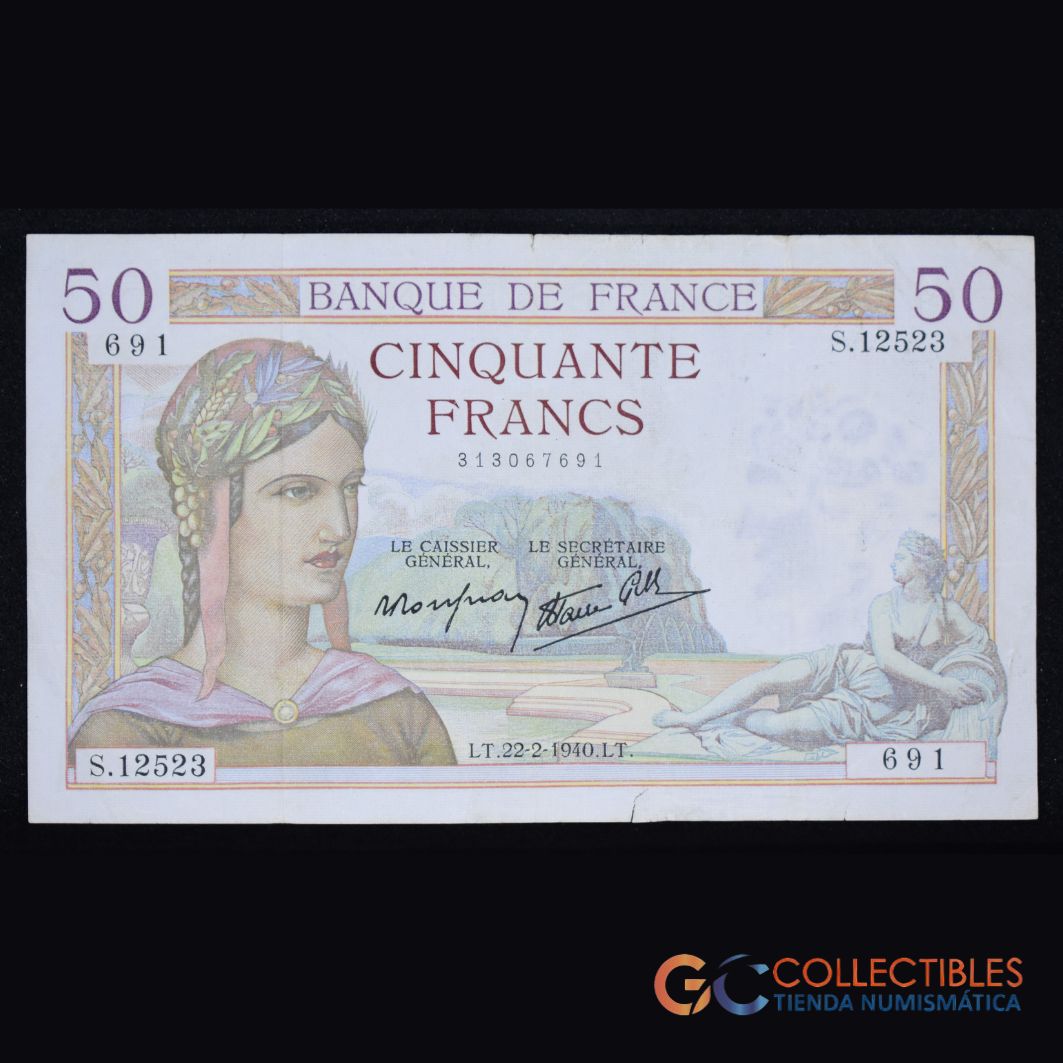 LOTE 1011 - Europa/Francia - 50 Francs – 22.2.1940