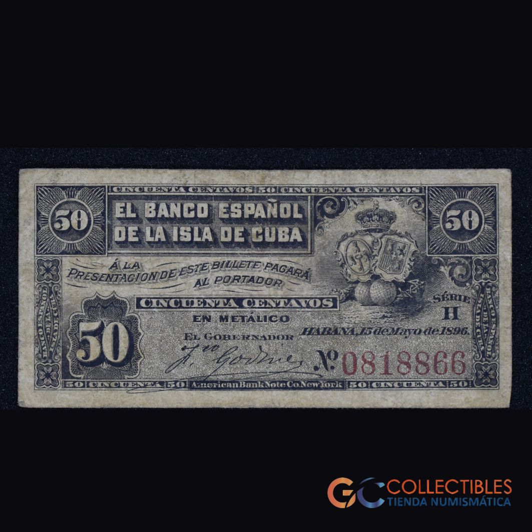 LOTE 1015 - América/Cuba - 50 Centavos – 1896