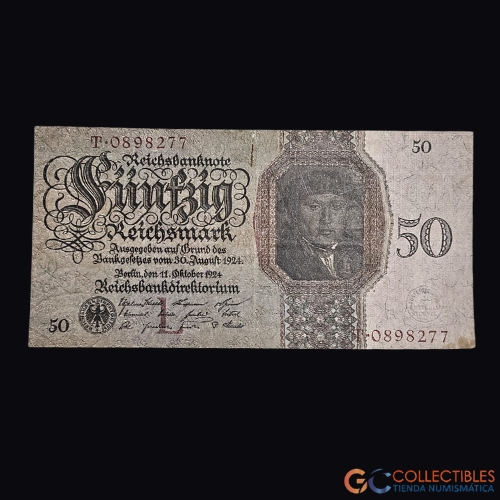 Lote 1032 - Europa/Alemania - 50 Reichsmark 1924