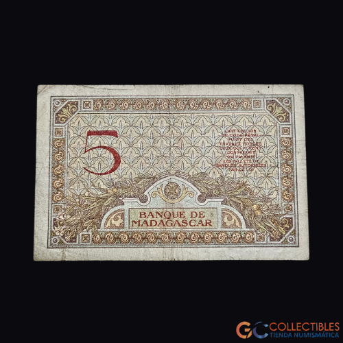 Lote 1034 - África/Madagascar - 5 Francs ND (1937)