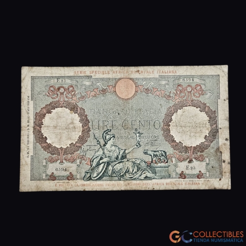 Lote 1042 - África/África Oriental Italiana - 100 Lire 1938–1939 (Serie Especial)