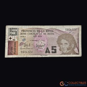 Lote 1053 - América/Argentina - 5 Australes Provincia de La Rioja 1987 (Bono provincial)