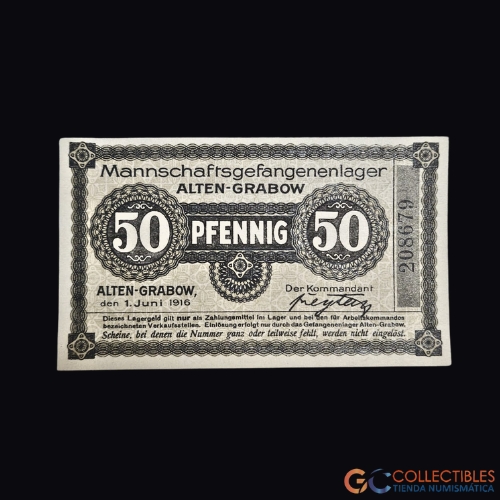 Lote 1059 – Europa/Alemania – Campo de Prisioneros de Minden 10 Pfennig 1917 (Campbell #3287)