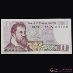 Lote 1065 – Europa/Bélgica – 100 Francos 1970 (Pick 134b)