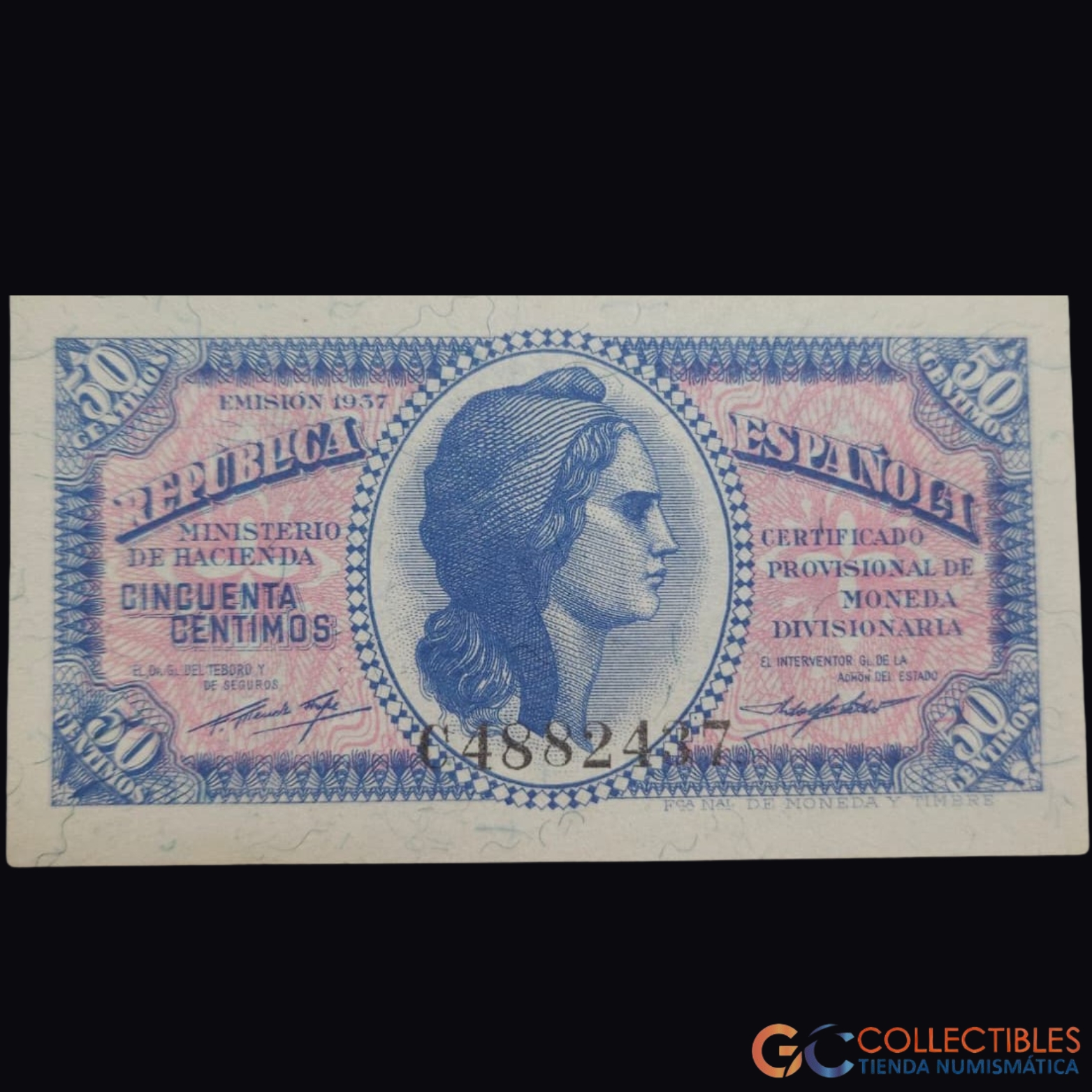 Lote 1073 – Europa/España – 50 Céntimos 1937 (Pick 93)