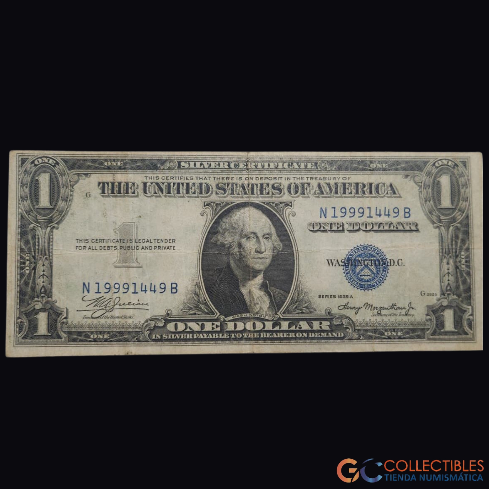 Lote 1074 – América/Estados Unidos – 1 Dólar (Sello azul, Silver Certificate)