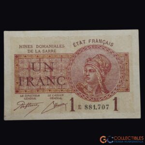 Lote 1082 - Europa/Saar - 1 Franco 1919