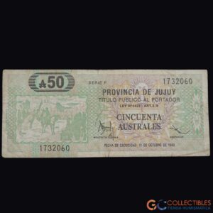 Lote 1086 - América/Argentina (Provincia de Jujuy) - 50 Australes ca. 1980s