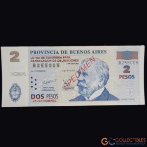 Lote 1088- América/Argentina (Provincia de Buenos Aires) - 2 Patacones ca. 2001