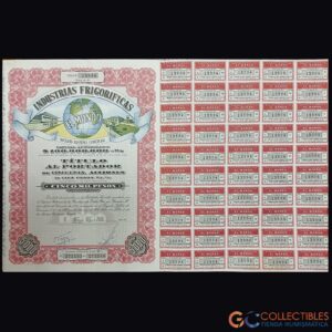 Lote 1102 - América del Sur/Argentina - Acción Industrias Frigoríficas El Mundo – ca. 1954