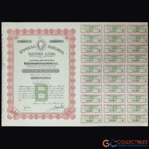 Lote 1107 - América/Argentina - Sociedad Industrial Americana de Maquinarias (SIAM) – Título de 100 Acciones Preferidas Clase “A” – ca. 1957