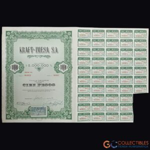 Lote 1119 - América – Uruguay Kraft-Imesa S.A. – Título al Portador de 1 Acción de 100 Pesos – diciembre de 1952