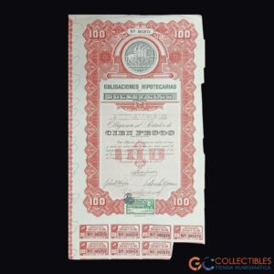 Lote 1120 - América – Uruguay Jockey Club – Obligación Hipotecaria al Portador de 100 Pesos – noviembre de 1943