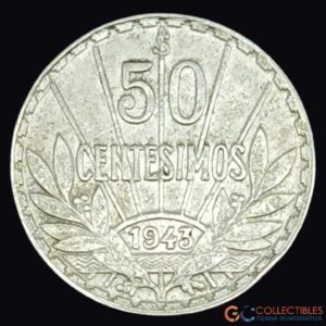Lote 0183 - Uruguay – 50 Centésimos 1943