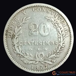 Lote 0186 - Uruguay – 20 Centésimos 1877