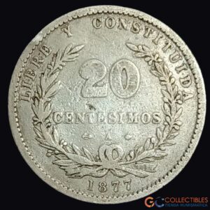 Lote 0187 - Uruguay – 20 Centésimos 1877