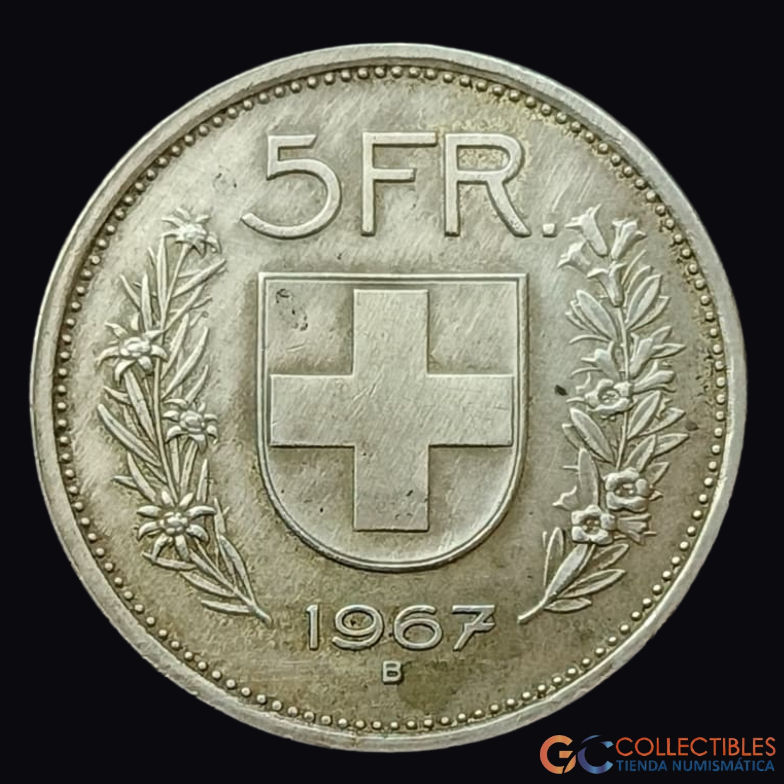 Lote 0215 - Suiza – 5 Francos 1967
