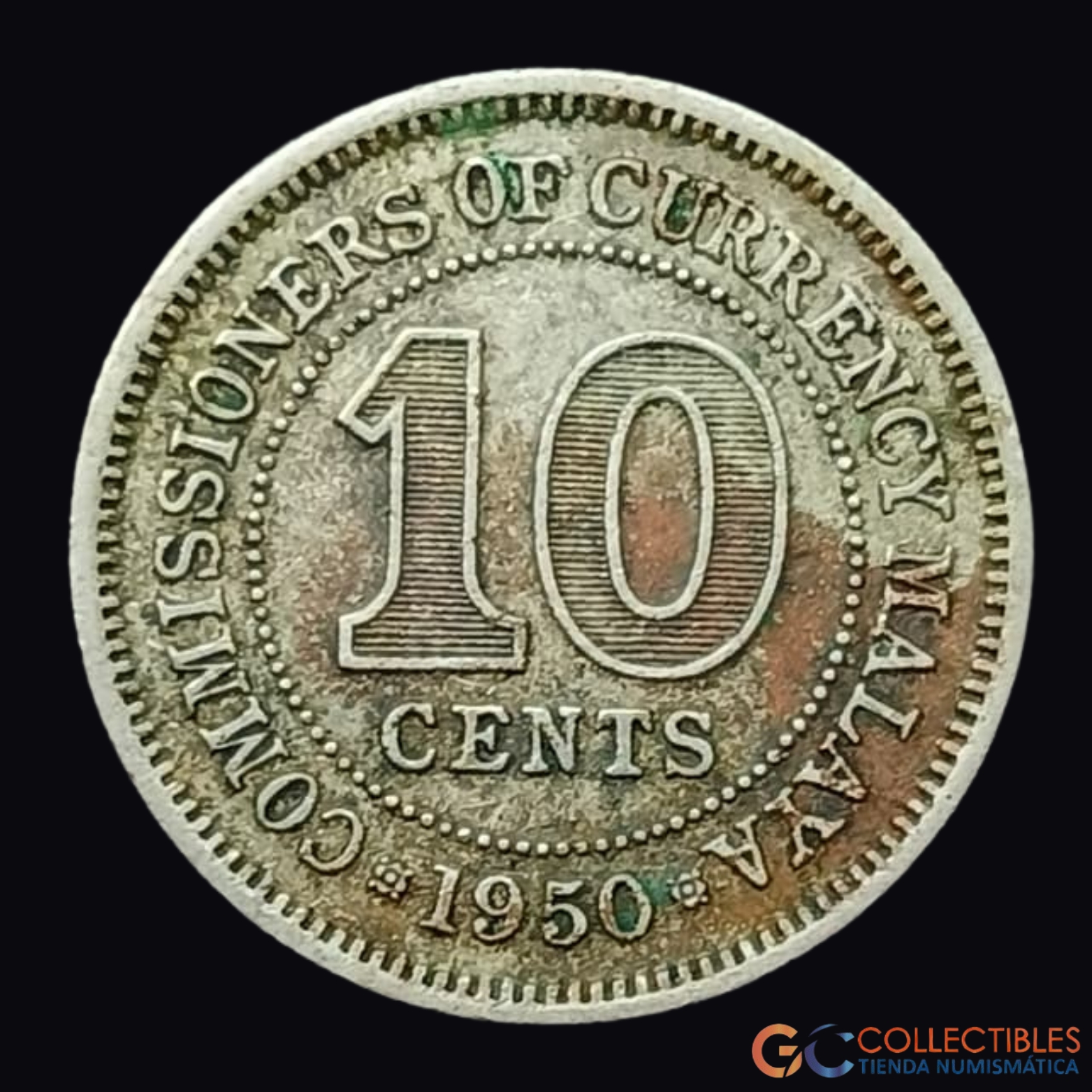 Lote 0223 - Malaya – 10 Centavos 1950