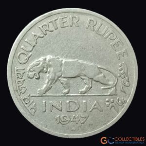 Lote 0225 - India Británica – ¼ Rupia 1947