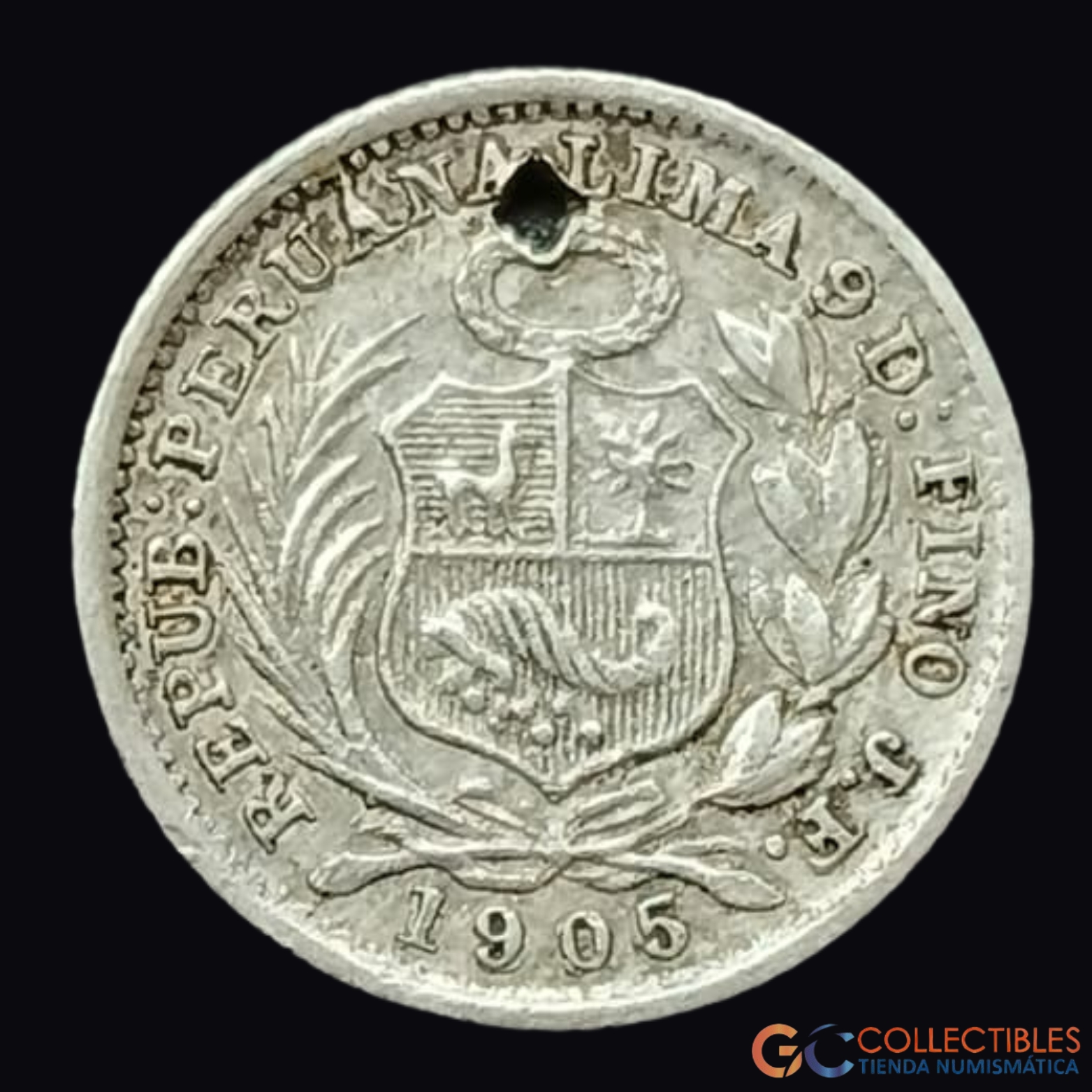 Lote 0233 - Perú – ½ Dinero 1905