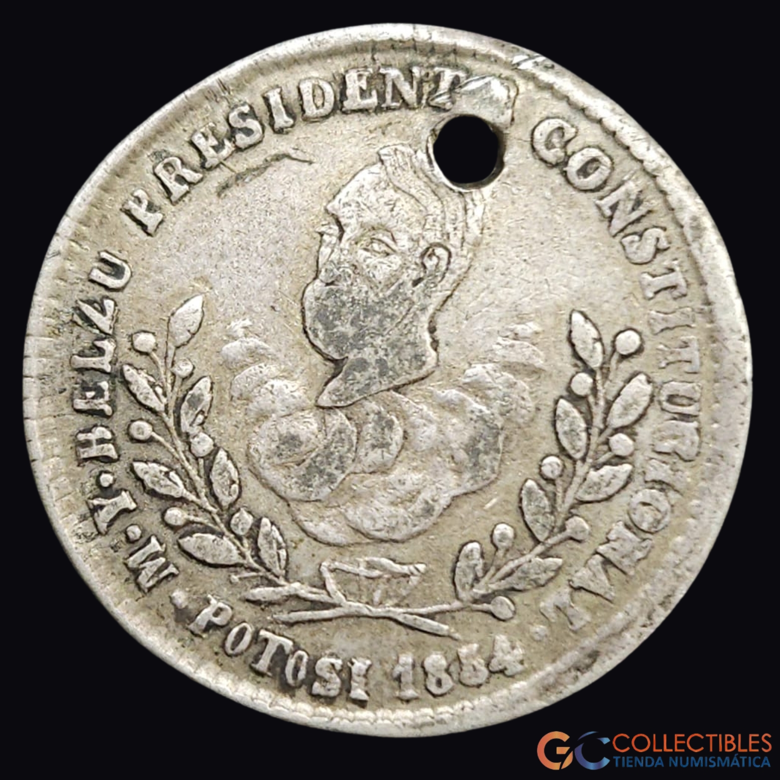 Lote 0259 - Bolivia – 1 Sol “Isidoro Belzu” s/f (circa 1850s)