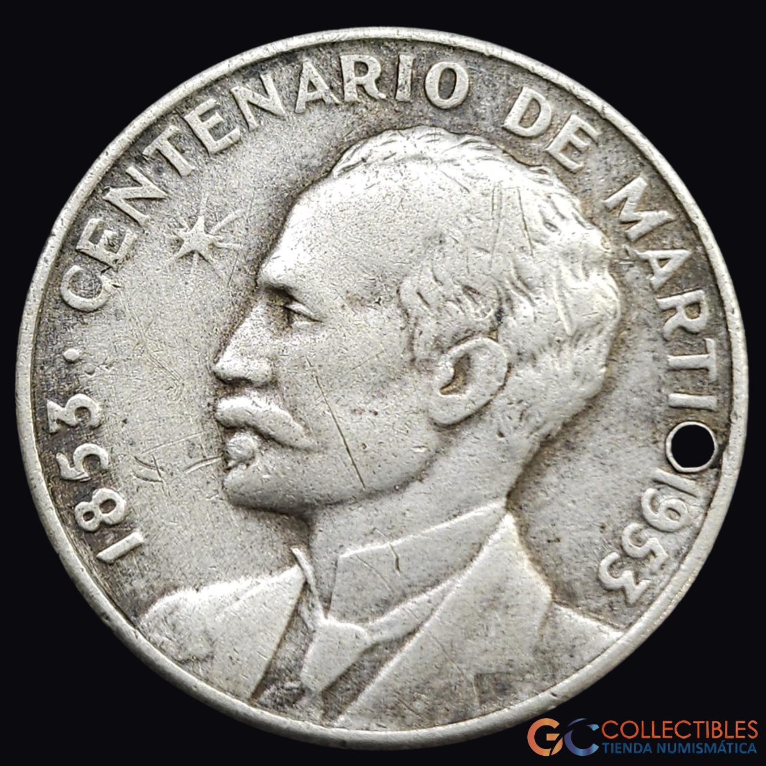 Lote 0261 - Cuba – 25 Centavos 1953 “Centenario del Nacimiento de José Martí”