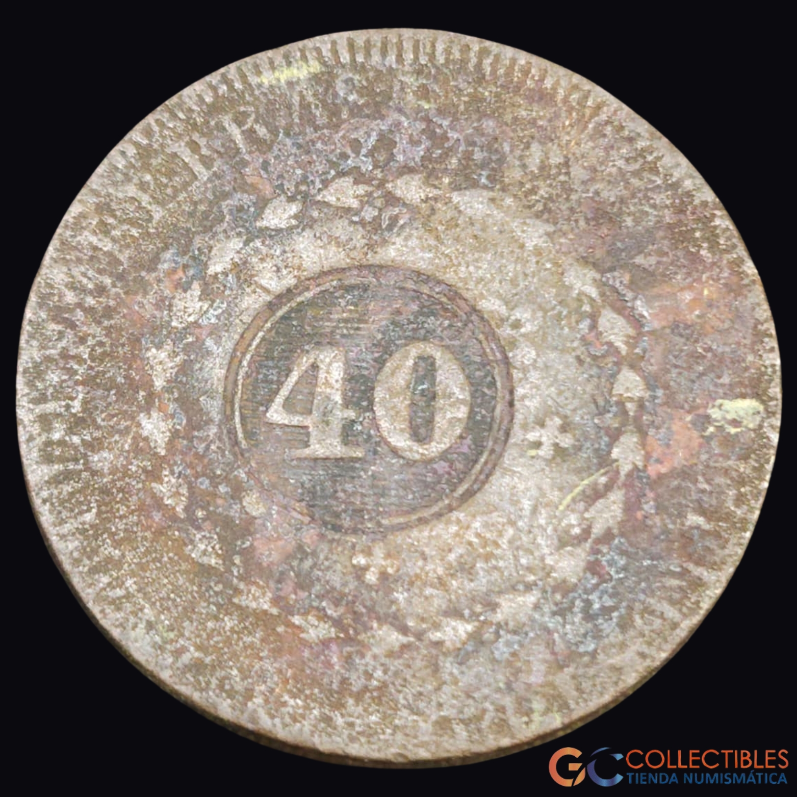 Lote 0298 - Brasil – 40 Réis s/f (Contramarca en 80 Réis)