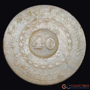 Lote 0299 - Brasil – 40 Réis 1828 (Contramarca en 80 Réis)