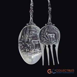Lote 3008 - Juego de cubiertos de colección típico holandés.