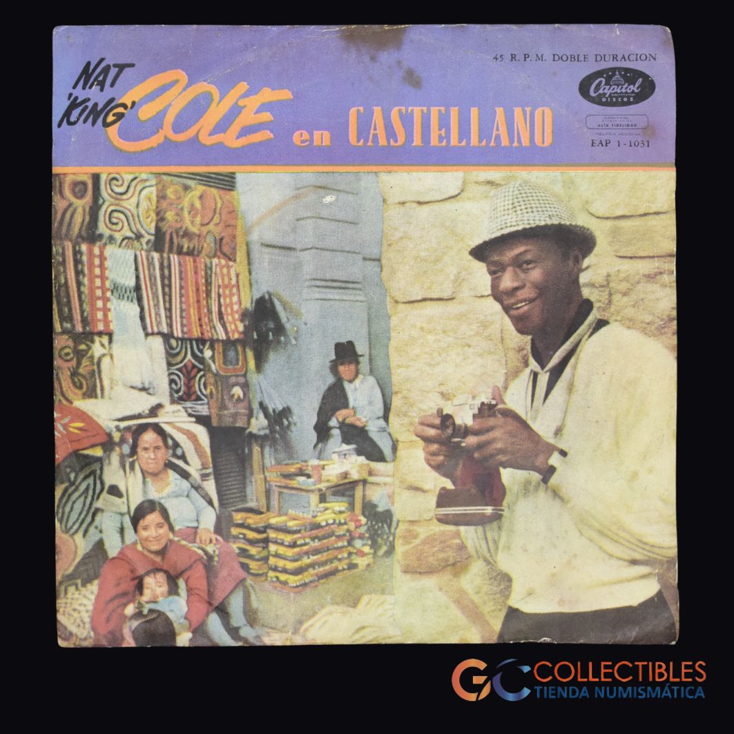 Lote 3022 - Disco de vinilo 45 RPM doble duración “Nat King Cole en Castellano” (Capitol Records – EAP 1-1031)
