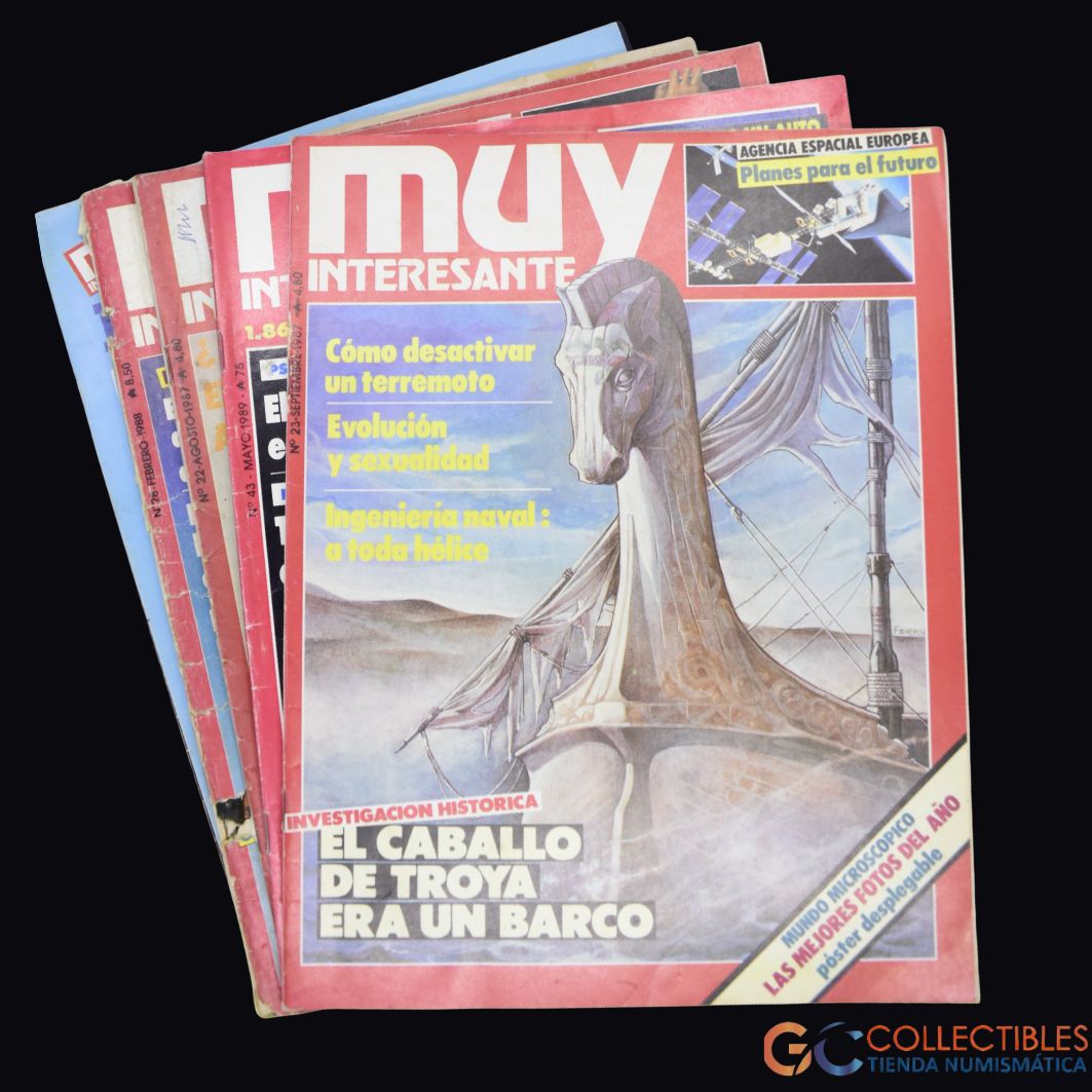 Lote 3028 - Lote de 4 revistas “Muy Interesante” con temáticas de ciencia, historia, tecnología y naturaleza.