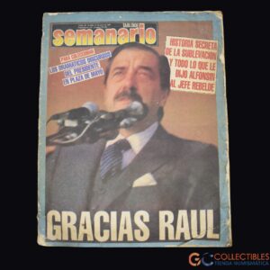 Lote 3041-Revista Semanario, ejemplar especial dedicado al presidente Raúl Alfonsín tras los sucesos de Semana Santa