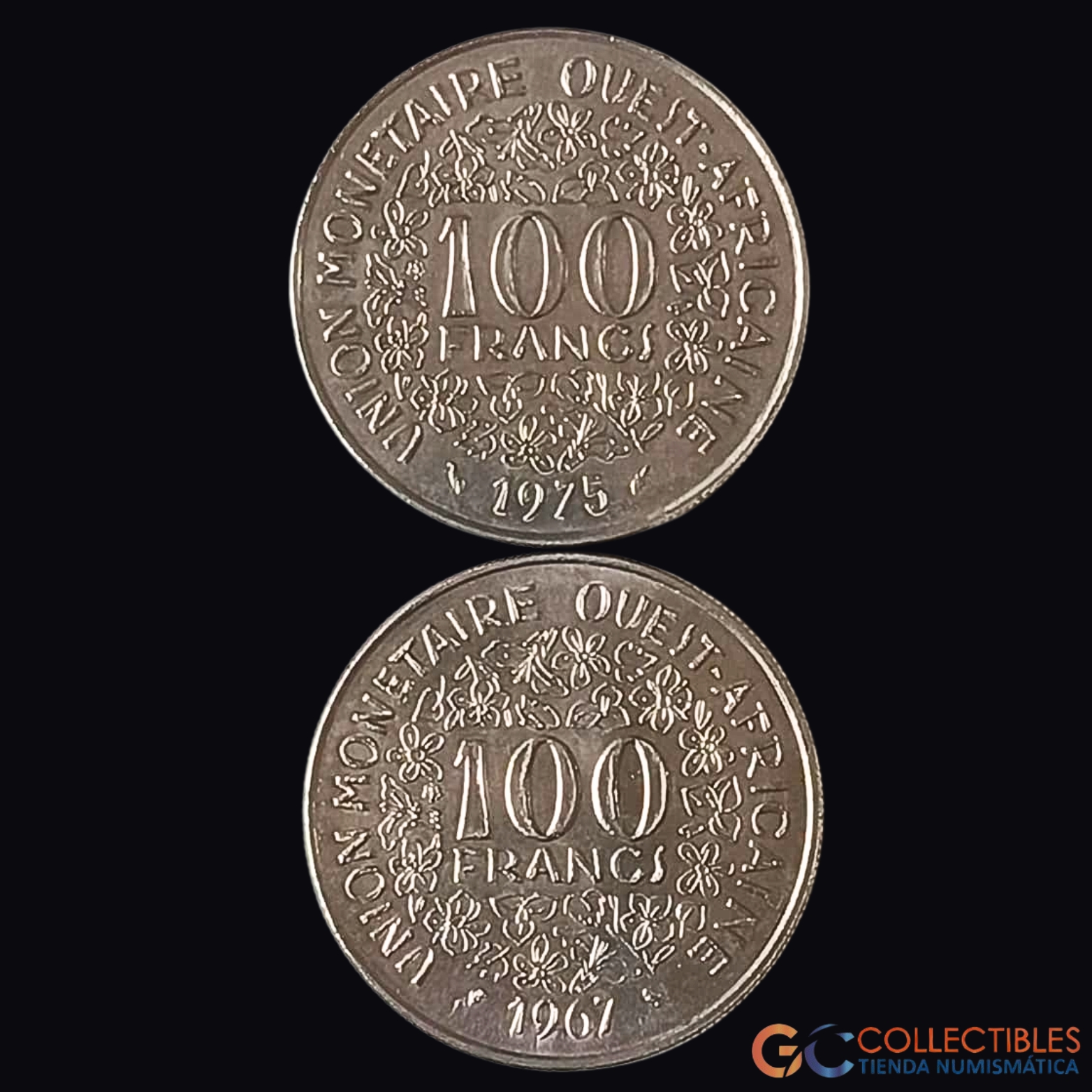 Lote 0317 - África Occidental/BCEAO - 100 Francos 1967 y 1975 (Lote x2)