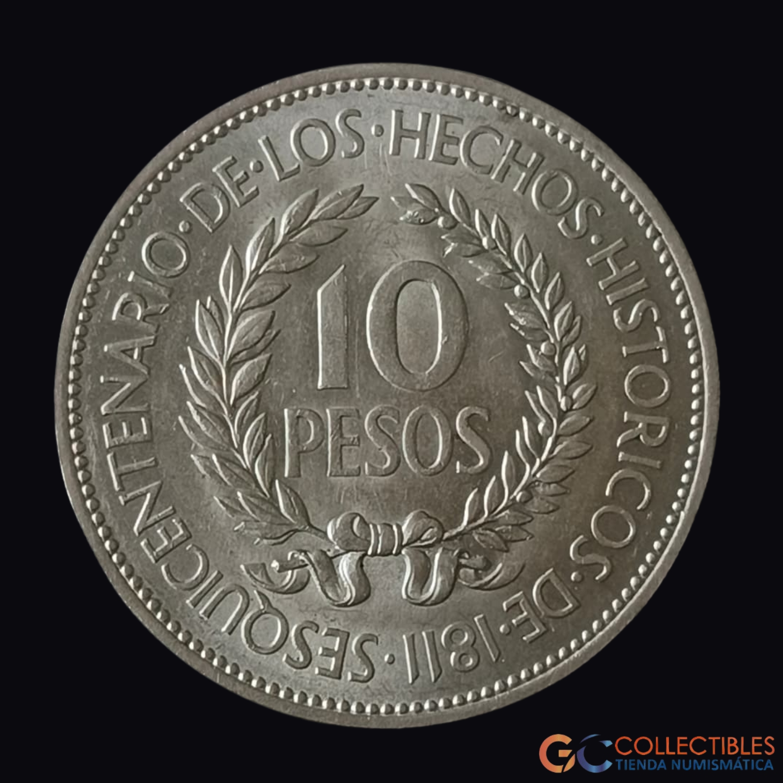 Lote 0318 - América del Sur/Uruguay - 10 Pesos 1961 (150° Aniversario Revolución)