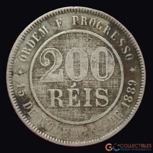 Lote 0336 - América del Sur/Brasil - 200 Réis 1889