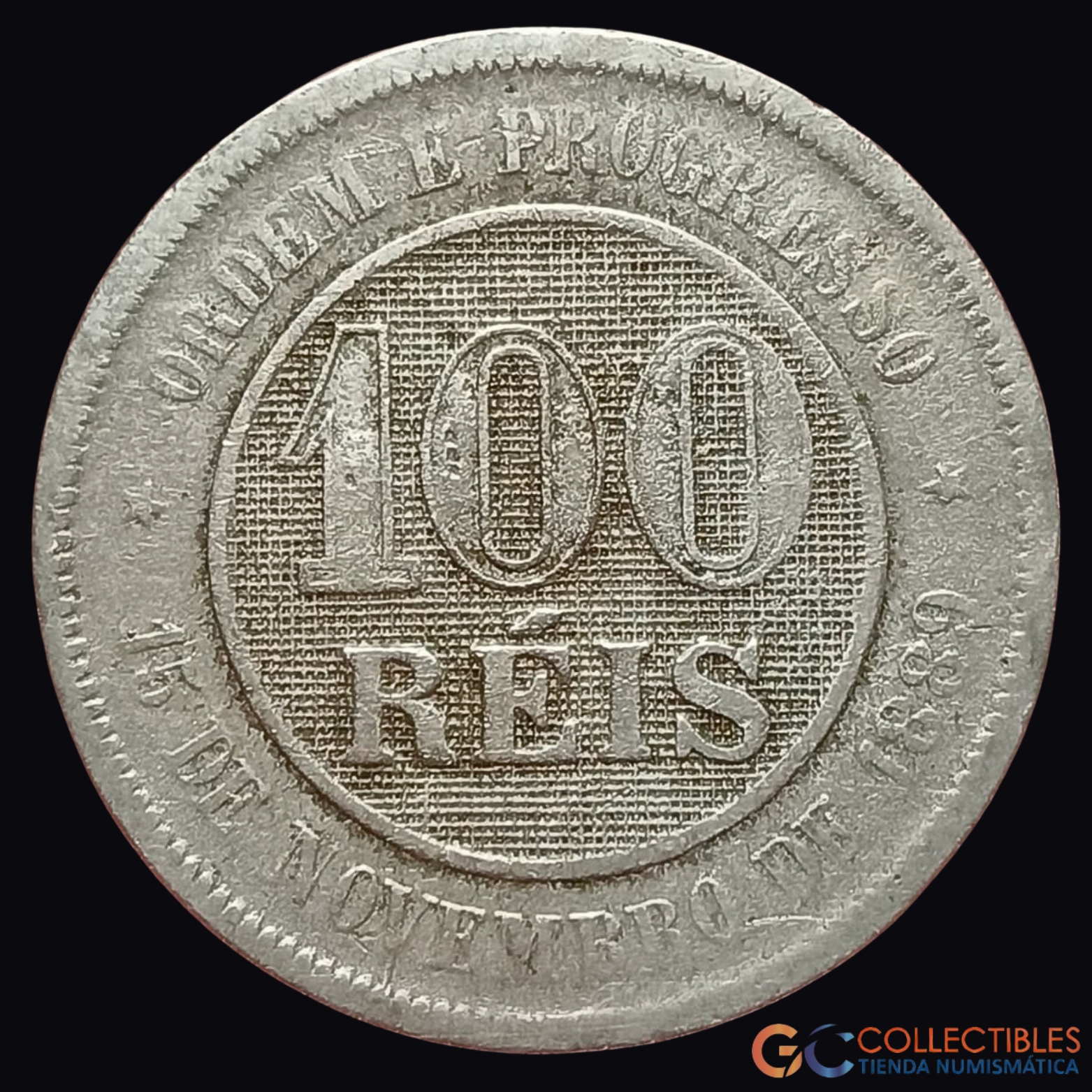 Lote 0344 - América del Sur/Brasil - 100 Réis 1896 (República dos Estados Unidos do Brazil)
